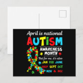 Carte Postale Autism Awareness - April is National Autism Awaren (Devant / Derrière)