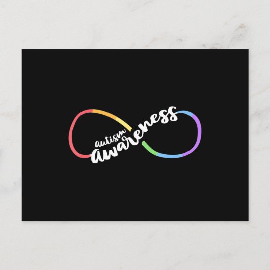 Carte Postale Autism Awareness Autistic Acceptance Rainbow Infin (Devant)
