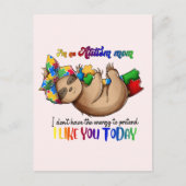 Carte Postale Autism Mom - Sloth (Devant)