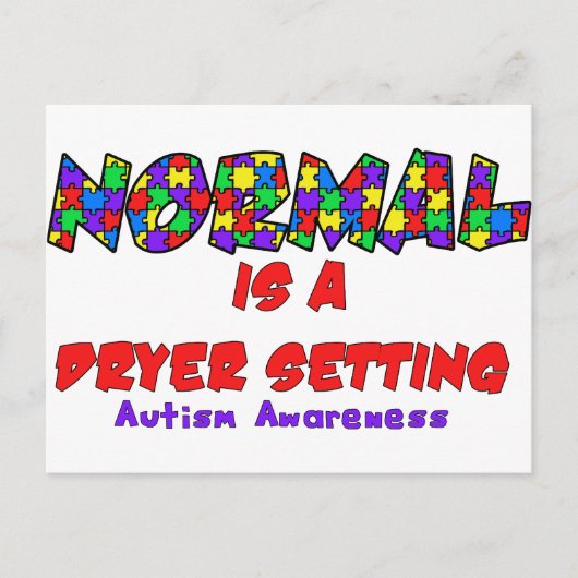 Carte Postale Autism Normal est un paramètre de séchoir (Devant)