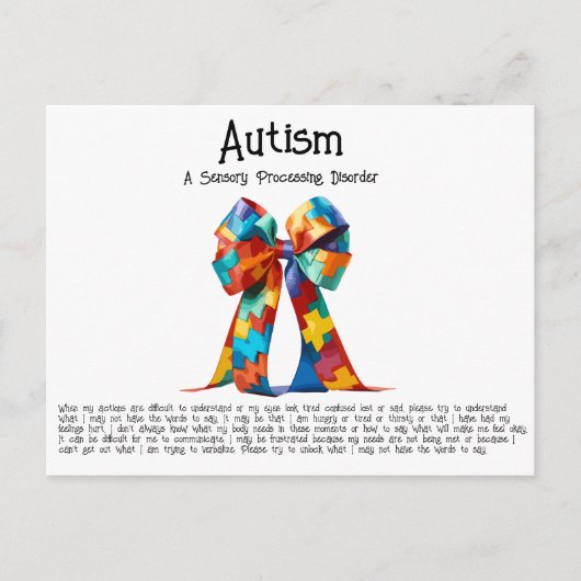 Carte Postale Autisme (Devant)