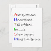 Carte Postale Autisme (Devant / Derrière)