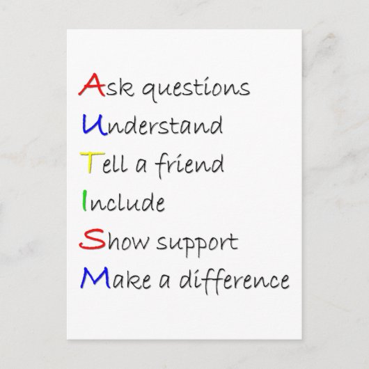 Carte Postale Autisme (Devant)