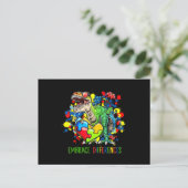 Carte Postale Autisme Accepter les Différences Dinosaure T-Rex E (Debout devant)