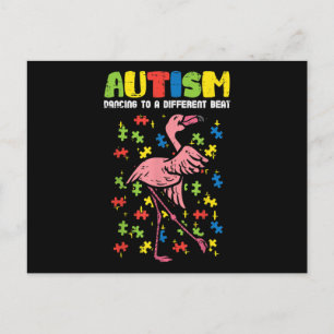 Carte Postale Autisme Danse Sur un Rythme Différent Flamant Rose