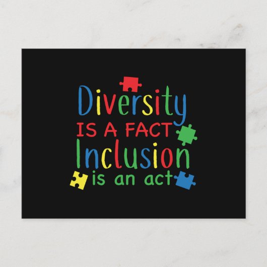 Carte Postale Autisme Diversité Puzzle Imprimer (Devant)