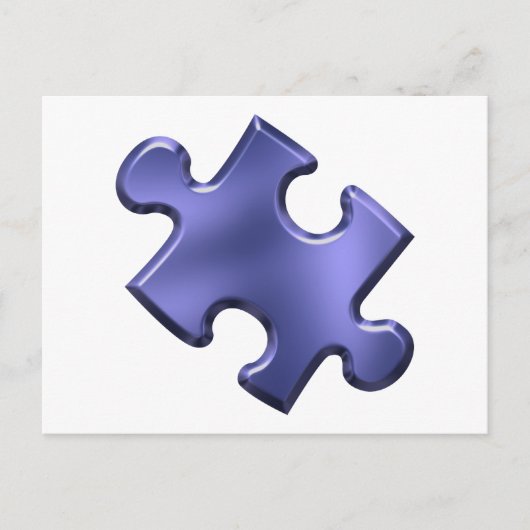 Carte Postale Autisme Puzzle Pièce Bleu (Devant)