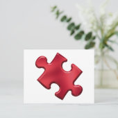 Carte Postale Autisme Puzzle Pièce Rouge (Debout devant)