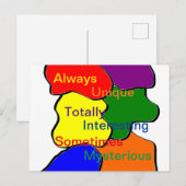 Carte postale Autisme toujours unique (Devant / Derrière)