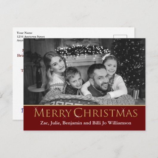 Carte Postale Auto Converti photo en Noir & Blanc Noël (Devant / Derrière)