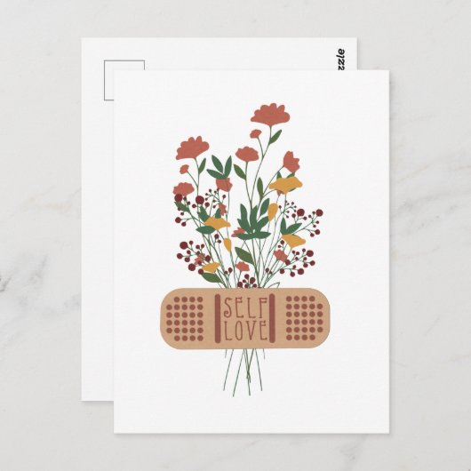 Carte Postale Auto-Love Bandage Positive Self-Care (Devant / Derrière)