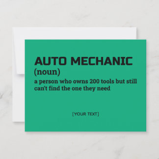 Carte postale Auto Mécanique Funny Definition