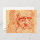 Carte Postale Auto-portrait craie rouge de Léonard de Vinci (Devant / Derrière)