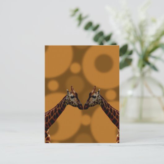 Carte Postale Auto-réflexion Giraffe, (Debout devant)