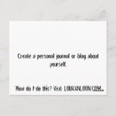 Carte Postale Auto-Smart - Créer un journal (Dos)