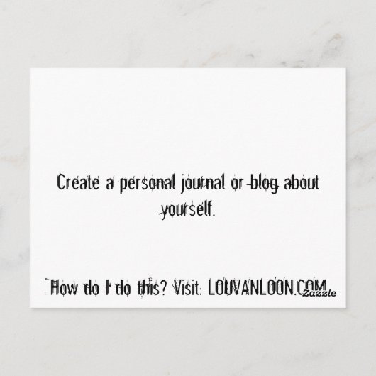 Carte Postale Auto-Smart - Créer un journal (Dos)