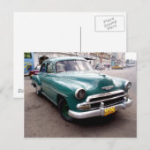 Carte Postale Auto vintage à Cuba (Devant / Derrière)