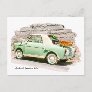 Carte Postale Autobianchi Bianchina Minivoiture d'Italie