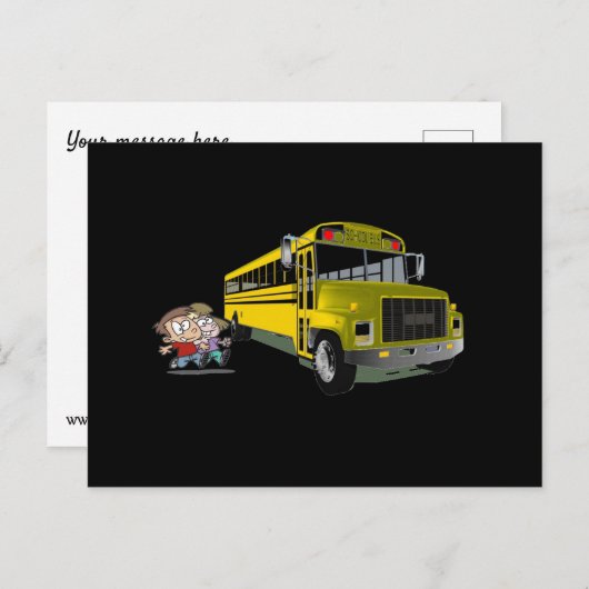 Carte Postale Autobus scolaire (Devant / Derrière)
