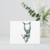 Carte Postale Autocollant d'art de gibbon de Java suspendu - Way (Debout devant)