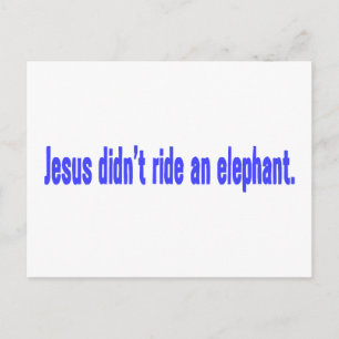 Carte Postale Autocollant Jésus n'a pas monté d'éléphant