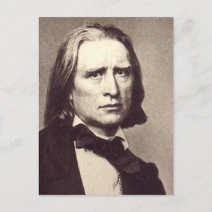 Carte Postale Autocollant Rond Classique Franz Liszt