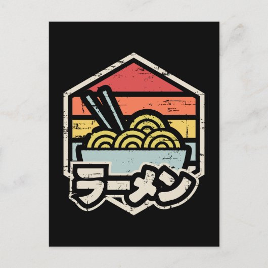 Carte Postale Autocollant rond classique Ramen Badge Rétro (Devant)