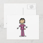 Carte Postale Autocollante asiatique femelle (Devant / Derrière)