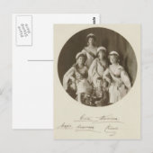 Carte Postale AUTOGRAPHIES OTMA & Alexis Romanov Russie enfants  (Devant / Derrière)