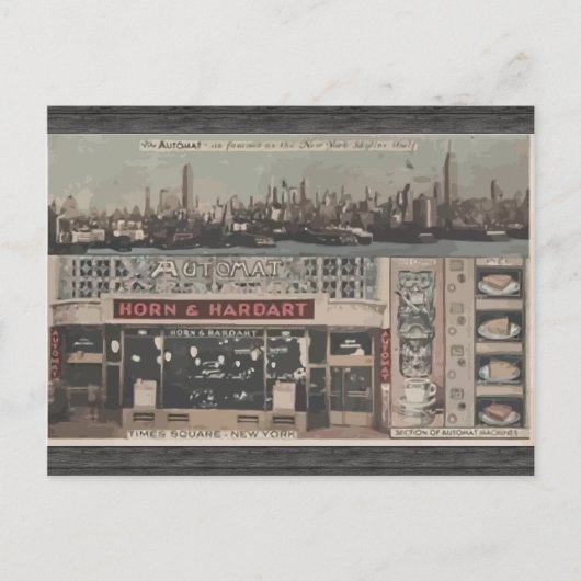 Carte Postale Automat Horn & Hardart Time Carré New York, Vinta (Devant)