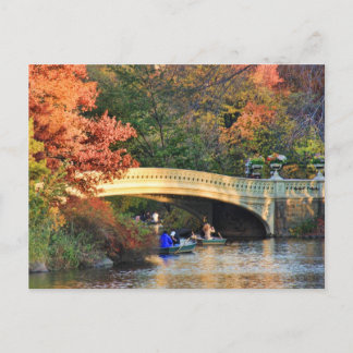 Carte Postale Automne à Central Park : Bateaux de Bow Bridge #01