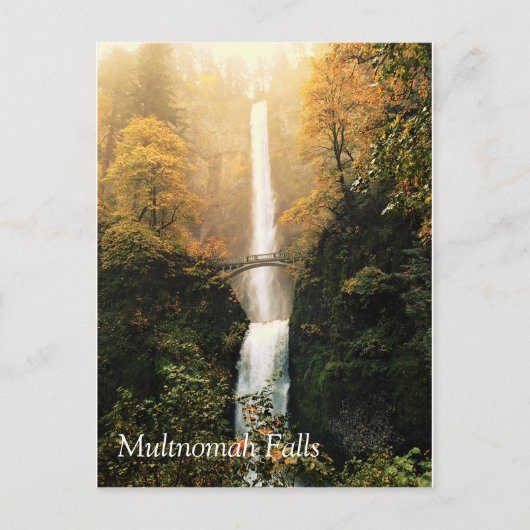 Carte Postale Automne à Multnomah Falls, OU (Devant)