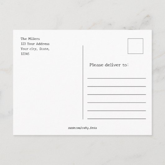 Carte Postale Automne à New York / Aquarelle Automne Street avec (Dos)