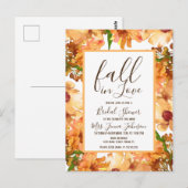 Carte Postale Automne Amour Tomber Vert Mariage Rustique (Devant / Derrière)