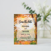 Carte Postale Automne Aquarelle Feuilles mariage Enregistrer la  (Debout devant)