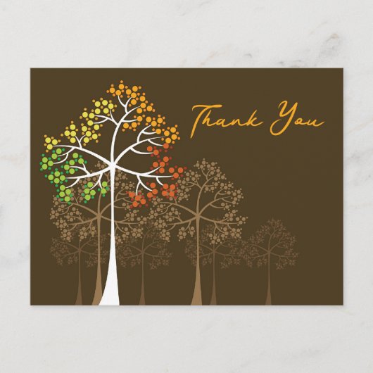 Carte Postale Automne Arbres d'automne Rustique Custom Merci Car (Devant)