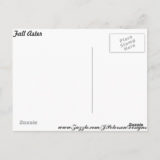 Carte Postale Automne Aster (Dos)