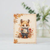 Carte Postale Automne / Automne Aquarelle Renard - (Debout devant)