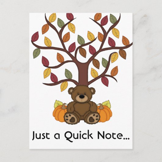 Carte Postale Automne automne conception ours (Devant)
