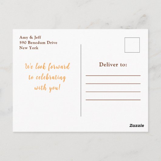 Carte Postale Automne automne récolte avec Mariage de feuillage (Dos)