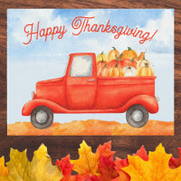 Automne Automne Récolte Camion Bon thanksgiving Po