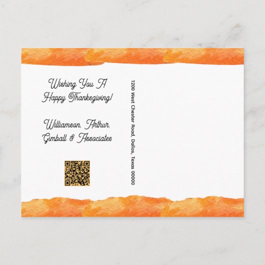 Carte Postale Automne Automne Récolte Camion Thanksgiving Busine (Dos)