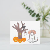 Carte postale Automne beagle (Debout devant)