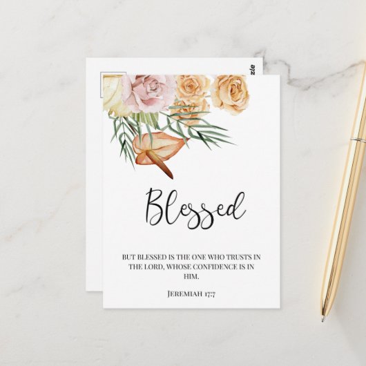 Carte Postale Automne Bénédictions Bonne Action de grâce (Devant/Arrière en situation)