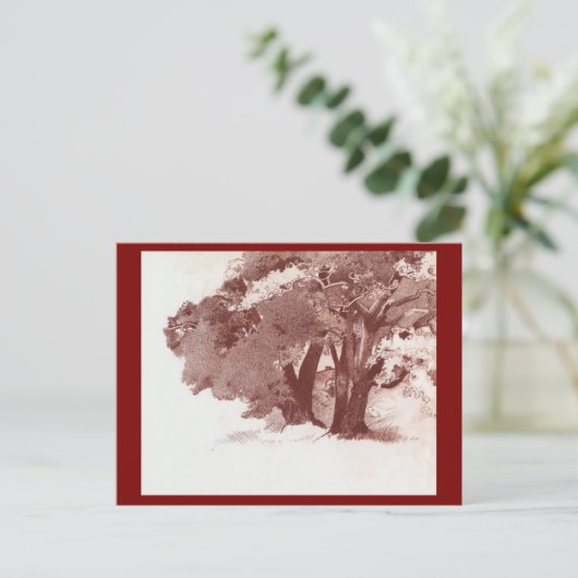 Carte Postale Automne Bois Chêne Arbres Art (Debout devant)