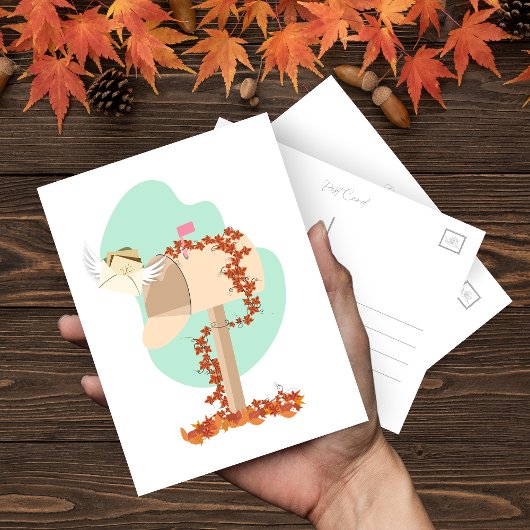 Carte postale Automne Boîte aux lettres