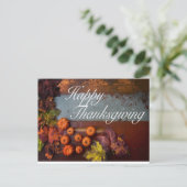 Carte Postale Automne Bon thanksgiving rustique Joli Feuille (Debout devant)