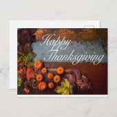 Carte Postale Automne Bon thanksgiving rustique Joli Feuille (Devant / Derrière)