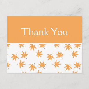 Carte Postale Automne c jaune feuille mariage faveur merci