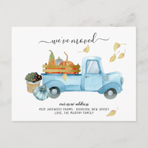 Carte Postale Automne Camion citrouille   Faire-part de déplacem